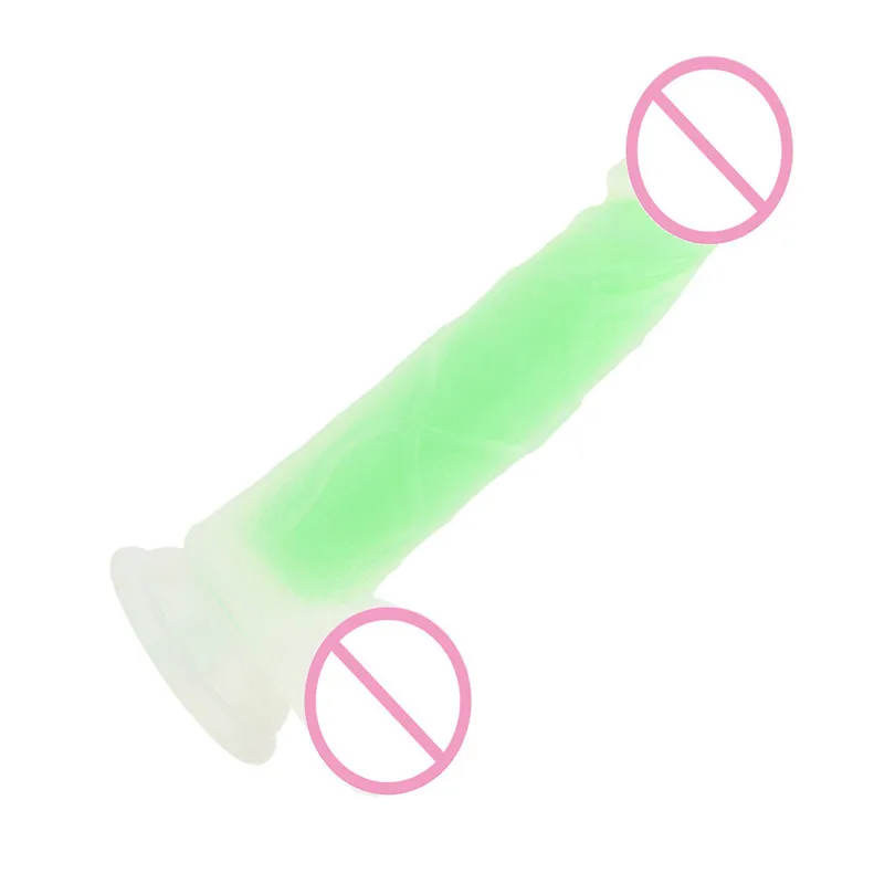 Large Dildos Two-color Double-layer Luminescent Silicone Realistic Massager Dildo Suction Cup Masturbator Massager  (13)