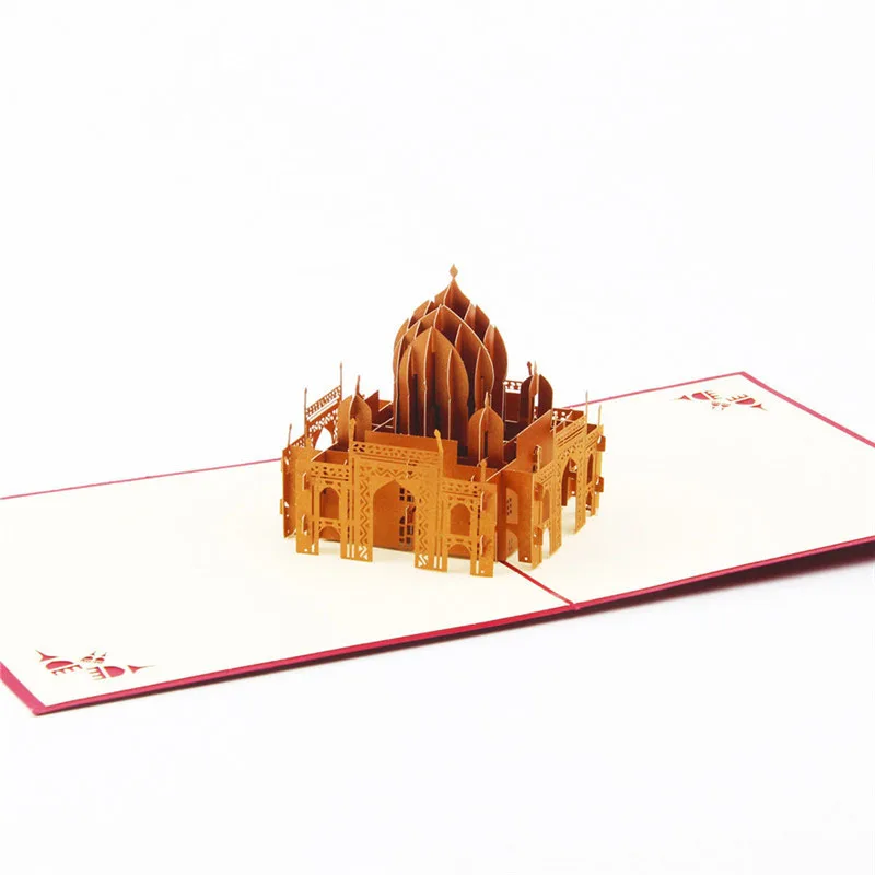  3D Laser Cut Handmade Taj Mahal Paper Invitation Greeting Cards PostCard Business Festival Creative - 32791373949