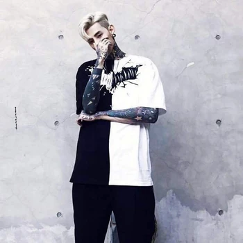 

Streetwear Hip HopT Shirt Men Cotton Half Fashion 2019 Black White Summer T Shirts Print Christmas Shirt Women Hanukkah Short