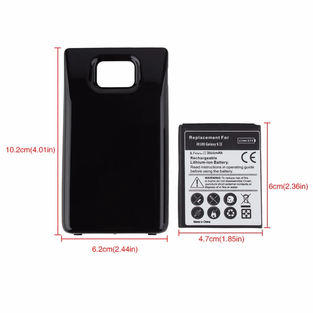 Для Samsung Galaxy S2 SII i9100 GT запасная батарея для телефона Расширенная более толстая 3500