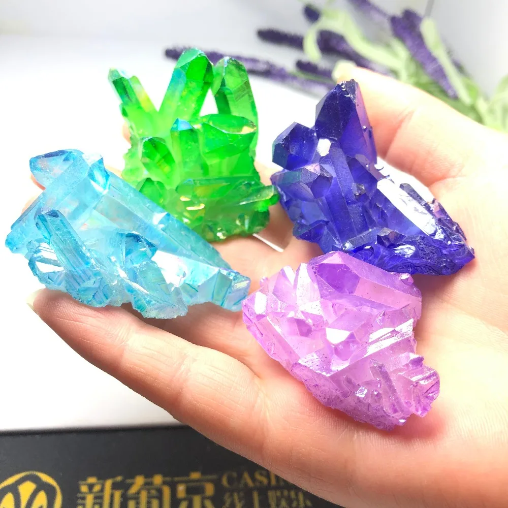 

PRETTY Aura Quartz Crystal Bismuth Titanium Silicon Clusters SPECIMEN