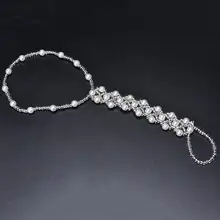 1 шт., свадебные украшения для ног, женские искусственные жемчужные браслеты, пляжные свадебные жемчужные сандалии, тянущиеся браслеты на щиколотке