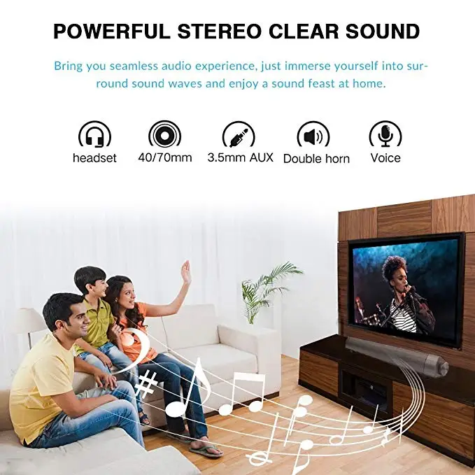 Portable Stereo Soundbar TV Speakers 10W Super Dual Bass Subwoofer Mini Home TV Bluetooth Loudersepaker Soundbar With MIC For TV