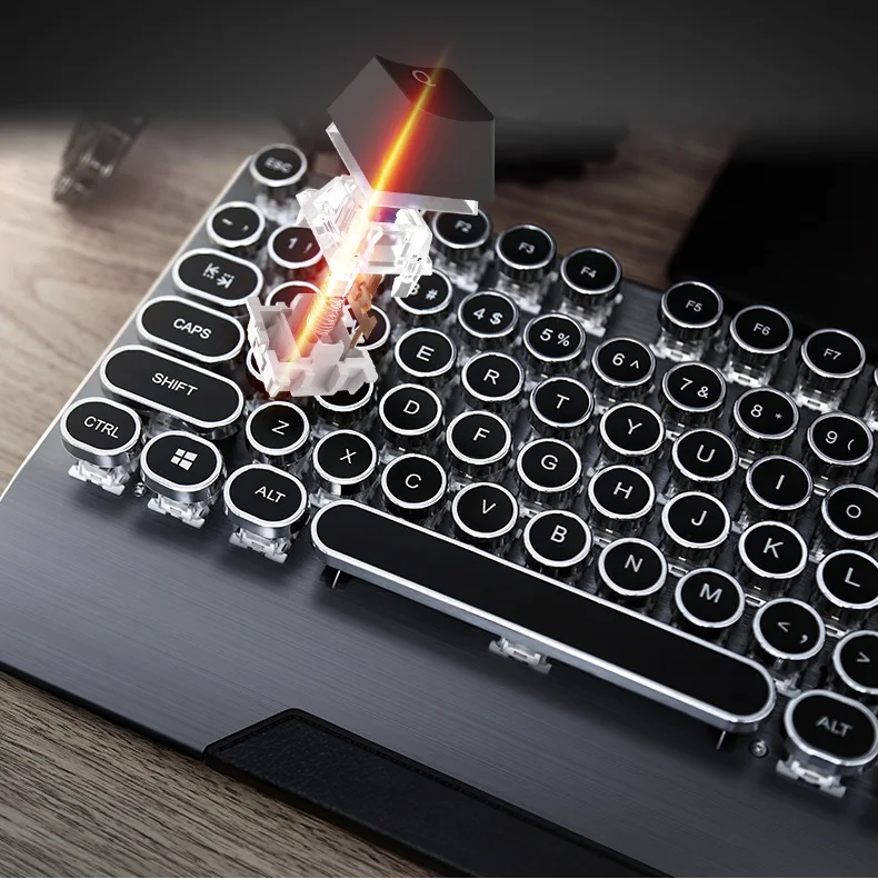 Клавиатура игровая в стиле стимпанк USB Проводная Механическая клавиатура с
