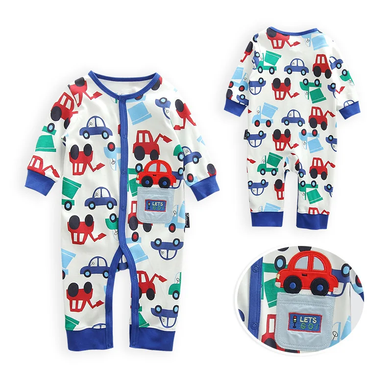 2018 Autumn Long Sleeve Cartoon Baby Romper Top Quality 100 Cotton