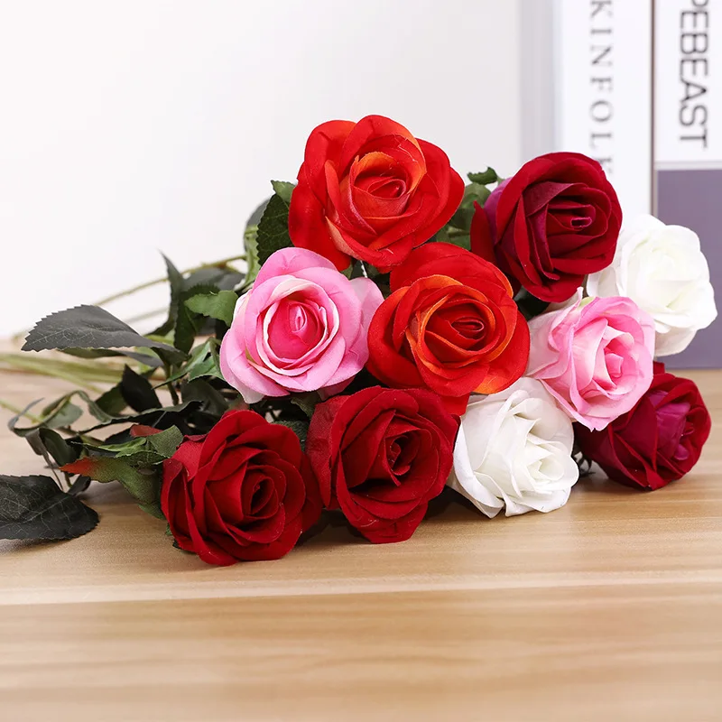 1 piezas Artificial Rose flores simulación de flores artificiales ramo fiesta decoración de la boda 1 piezas Artificial Rose flores simulación de flores artificiales ramo fiesta decoración de la boda