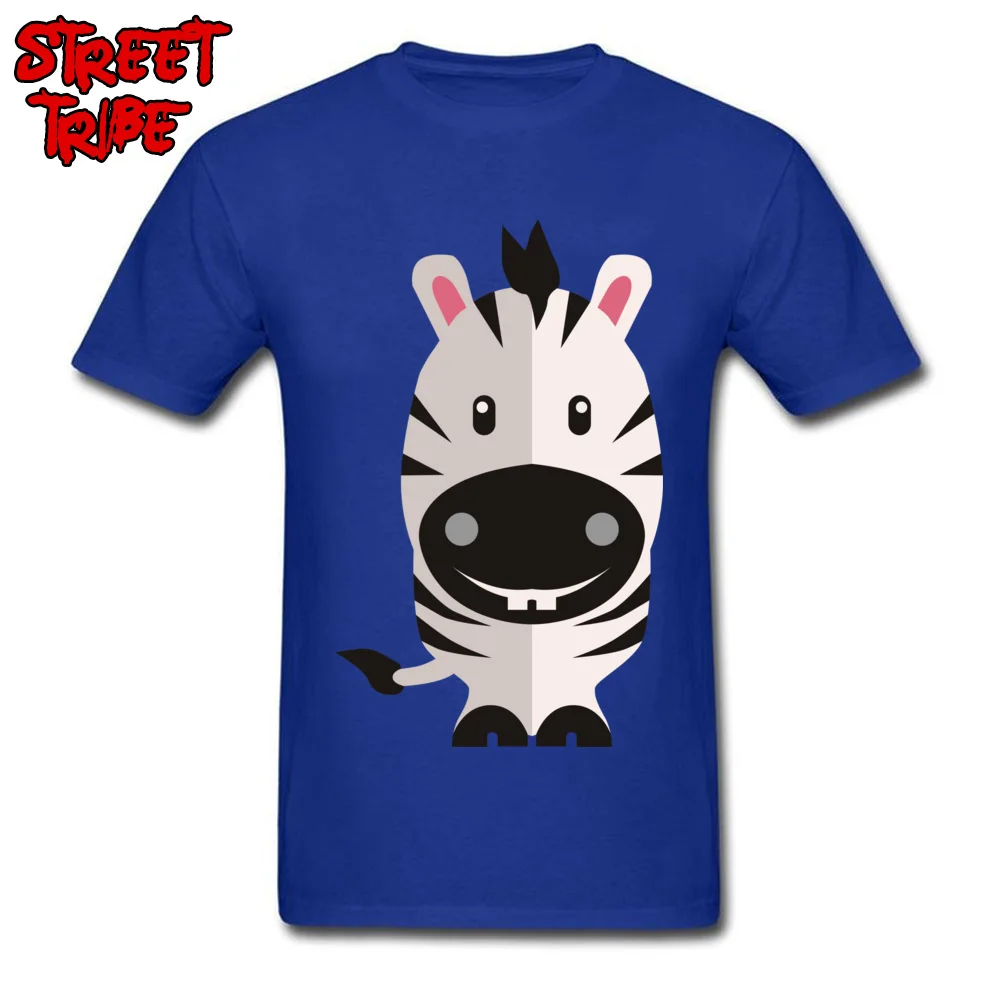 cute zebra T-Shirt for Men 3D Printed Mother Day T Shirt Short Sleeve 2018 New Fashion Clothing Shirt Crew Neck 100% Cotton cute zebra blue