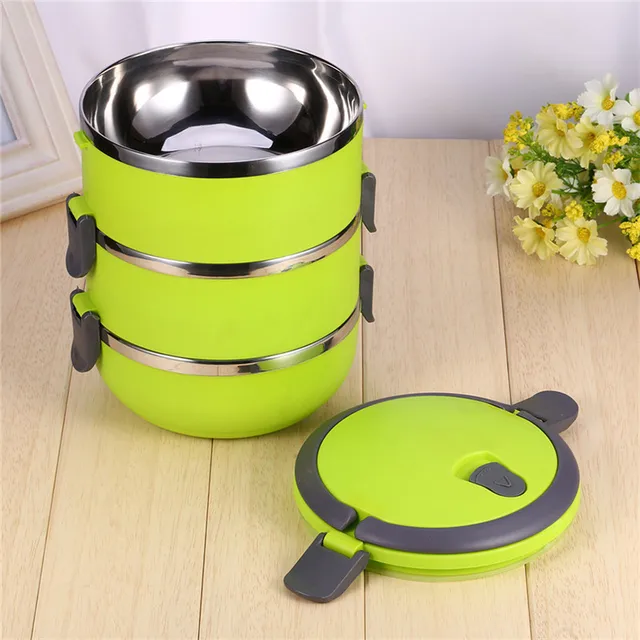 Buy 3 Layers Portable Lunch Box for Kids Thermal Food