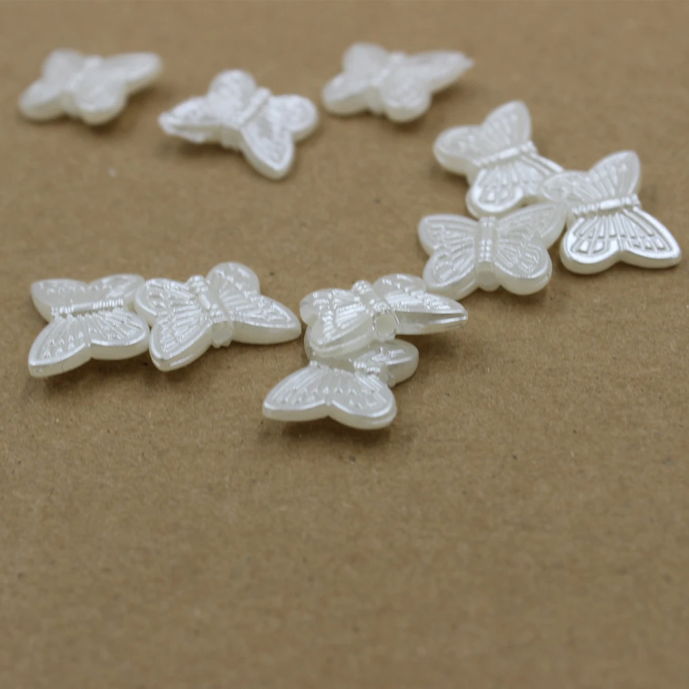 

ABS Butterfly beads Pearl Imitation ABS Beads Diy earring making hole 2mm 30pcs