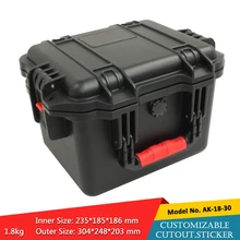 Водонепроницаемый пластиковый жесткий ящик для переноски pp и abs всепогодный чехол для инструментов с губка внутри 304X248X203 мм szomk