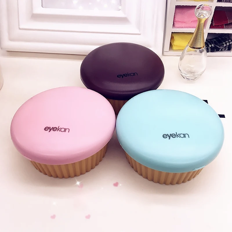 

Cute Cake Shape Contact Lens Case With Mirror Travel Lenses Kit Eye Glasses Holder Container For Contact Lens Eyewear Lenses Box