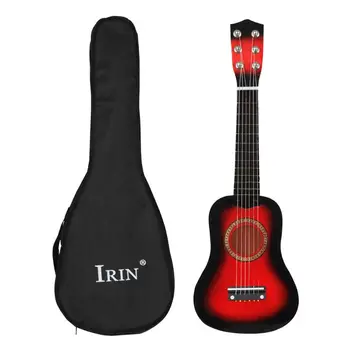 

Small Mini Guitar 21 inch 12 Fret 6 Metal String Wood Black And Bag KI-5U87