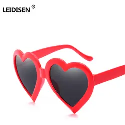 LEIDISEN красный кристалл в форме сердца солнцезащитные очки для женщин Oversizd 2018 Новый Карамельный цвет цвет: желтый, белый розовый