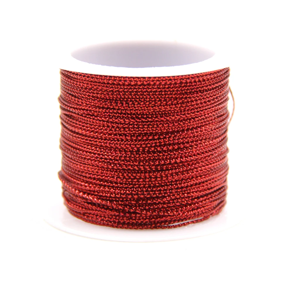 20 м/рулон 1 мм золотая, серебряная и красная веревка из мешковины, лента для рукоделия, домашнего декора, свадебные украшения, подарки, упаковочные принадлежности - Цвет: Красный