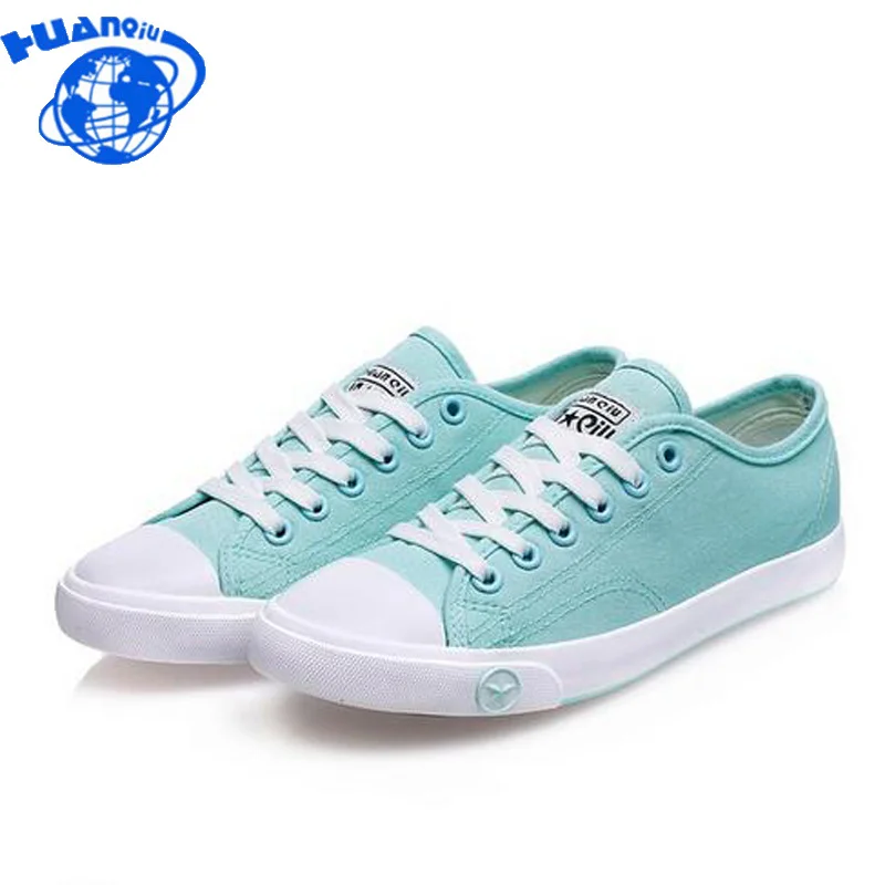 New 2016 Women Canvas Shoes Casual Lace Up Cute Spring Candy Colors Ladies Flats White Shoes