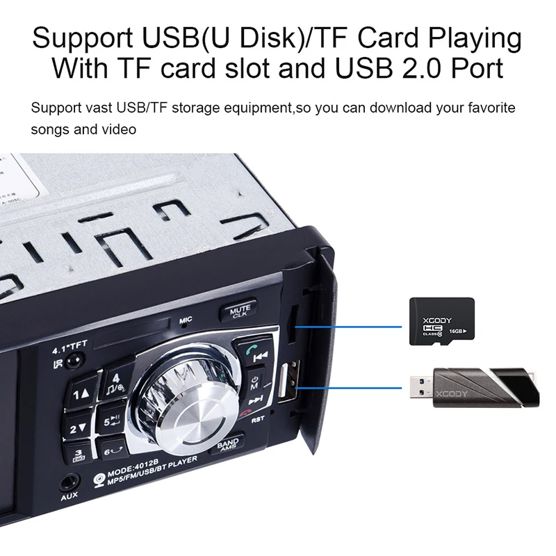 Автомагнитола 4 1 дюйма MP5 плеер Bluetooth камера заднего вида FM радио Din AUX USB SD MP3 пульт