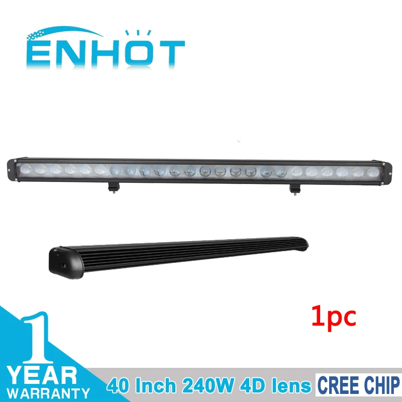 ENHOT 4D объектив 40 ''однорядные 240W Cree светодиодный чип рабочий светильник бар 12V 4х4 внедорожный ATV Трактор Автомобиль светодиодный грузовик светодиодный бар Offraod светильник