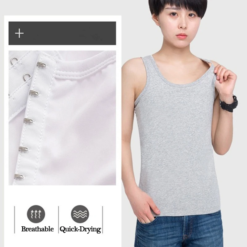 best shapewear Chest Binder Cotton Vest Tank Top for Tomboy Lesbian (Can be Worn Alone) Women Les Lesbian Slim Fit Short Vest Chest Binder Tops best tummy control shapewear uk