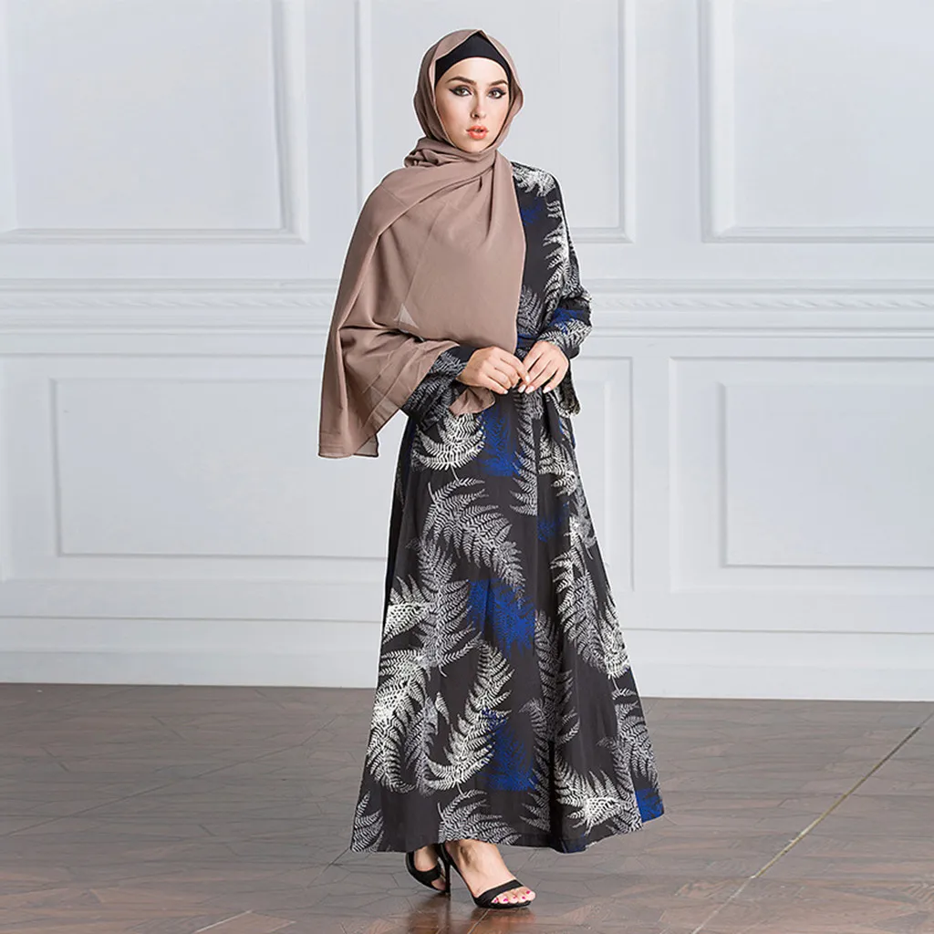 Fashion Printing Muslim Dress Women 2019 Dubai Abaya Black Islamic Clothing Long Sleeve Emboridery Muslim Abaya Kaftan Dress new - Image 2