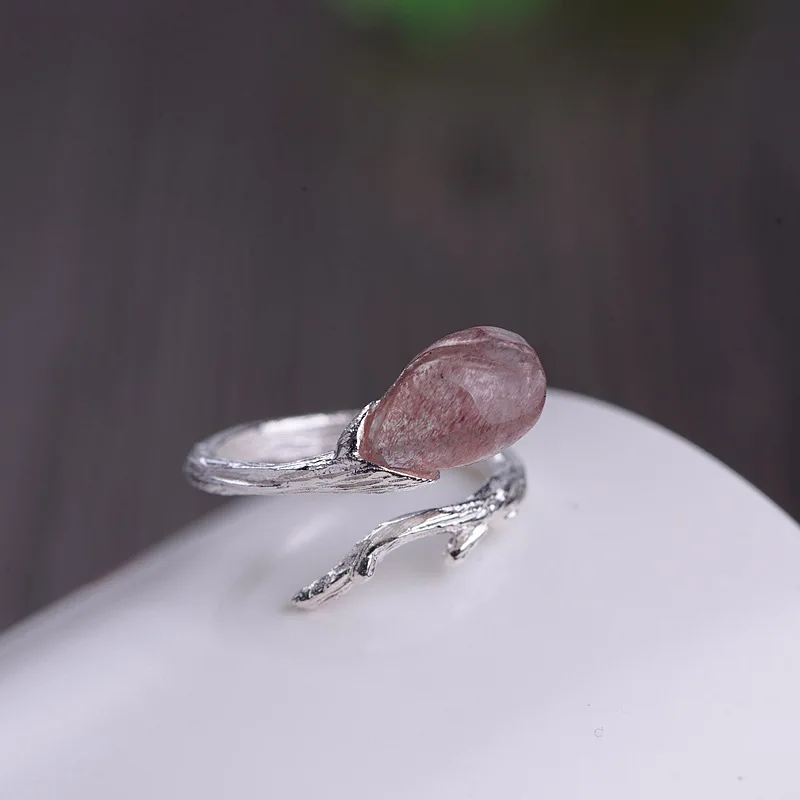 Подлинное серебряное кольцо 925 ручной работы, кольца для женщин с натуральным розовым кварцем, элегантные ювелирные изделия Anelli Donna