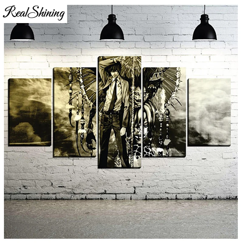 

REALSHINING 5Pcs Death note diy diamond Painting Cross Stitch mosaic puzzle 5d,full square Diamond Embroidery home decor FS3093