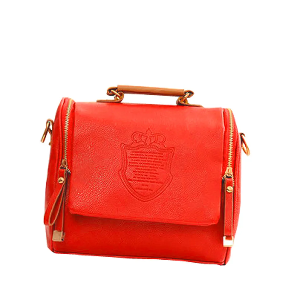 HTNBO женские сумки на одно плечо, модная сумка через плечо, сумки-мессенджеры, винтажные женские Сумки из искусственной кожи с застежкой-молнией - Цвет: Красный