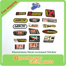 D Алюминиевый термостойкий мотоцикл выхлопной трубы Наклейка для Scorpio Yoshimura Akrapovic MIVV Leovince два брата стрелка