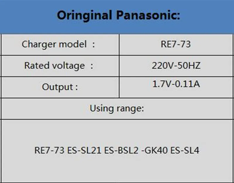 Panasonic бритвы Зарядное устройство Модель RE7-73 ES-SL21 ES-BSL2-GK40 ES-SL41 Зарядная база Зарядное устройство Питание