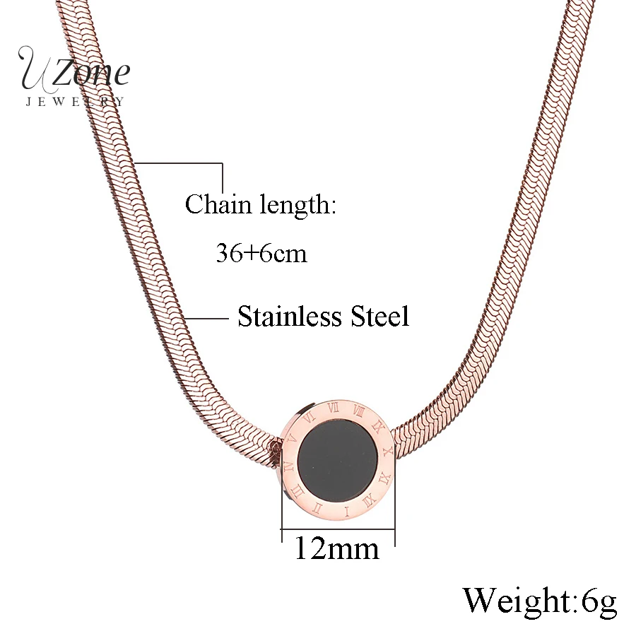 Известный бренд розовое золото Римский номер колье ожерелье из нержавеющей стали никогда не выцветает расширение Женская Цепочка-ожерелье Рождественский подарок