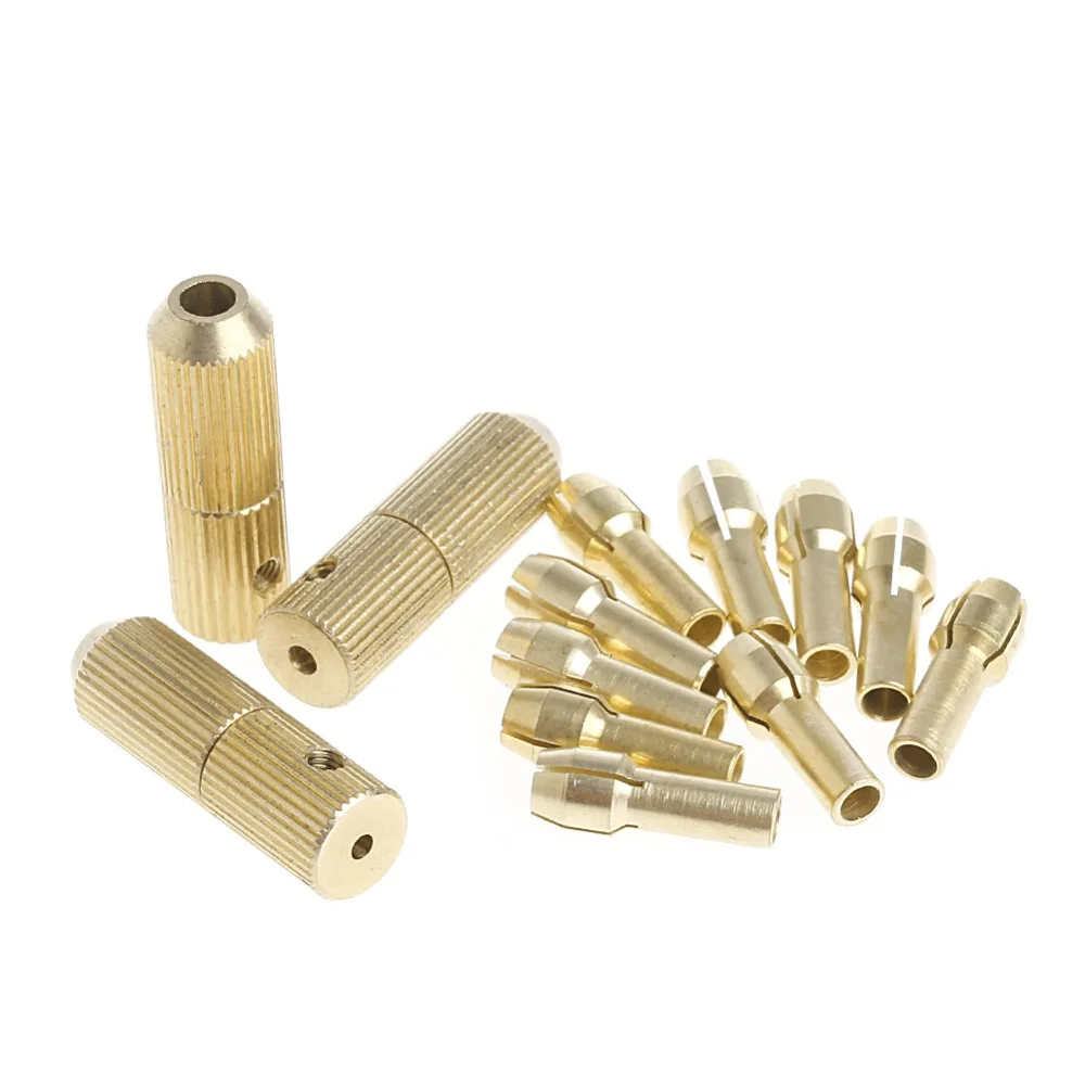 

3+10Pcs 0.5-3.2mm Micro Twist Hand Drill Kit Chuck Electric Drill Bit Collet
