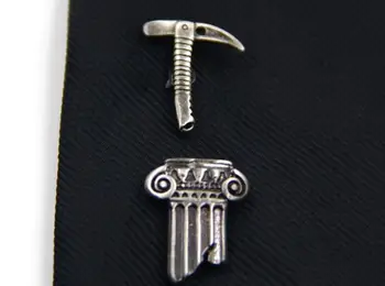 

10pcs/lot Ancient Silver Hammer Brooch Pins Vintage Retro Brooches Lapel Pin Collar Stickers Men's Jewelry Wholesale