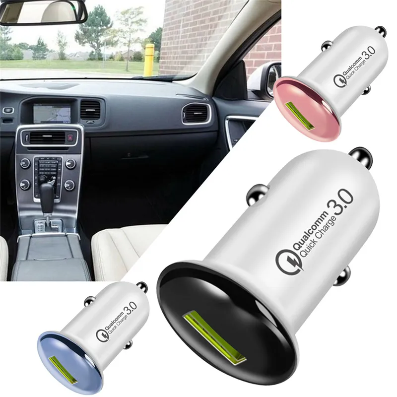 

Mini 18W Fast Charger Single USB Car Charger Adapter Quick Charge 3.0 Car-Charger Auto Charging For Xiaomi Mobile Phones