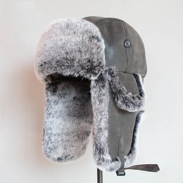 Chapeau Trappeur Russe (Ushanka) Avec Rabats - Fausse Fourrure & Similicuir - Style Aviateur Vintage