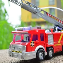 1 коробка 25 см с рисунками из мультфильма «Пожарный Сэм» игрушка «пожарная машина» с светодиодный свет ПВХ пожарной команды электрическая пожарная машина брызг воды без батареи d11