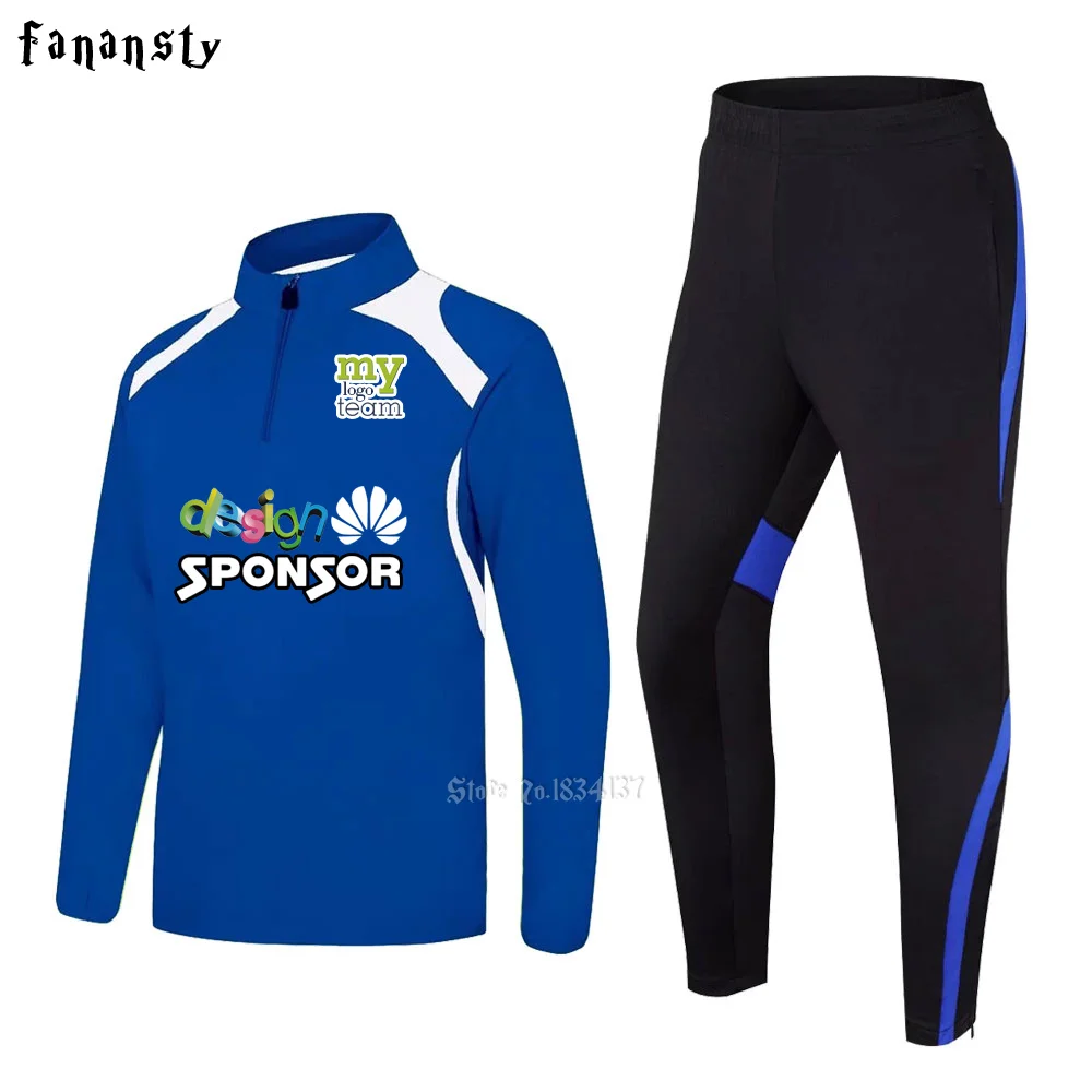 Men sportswear football training suits soccer tracksuits adult long