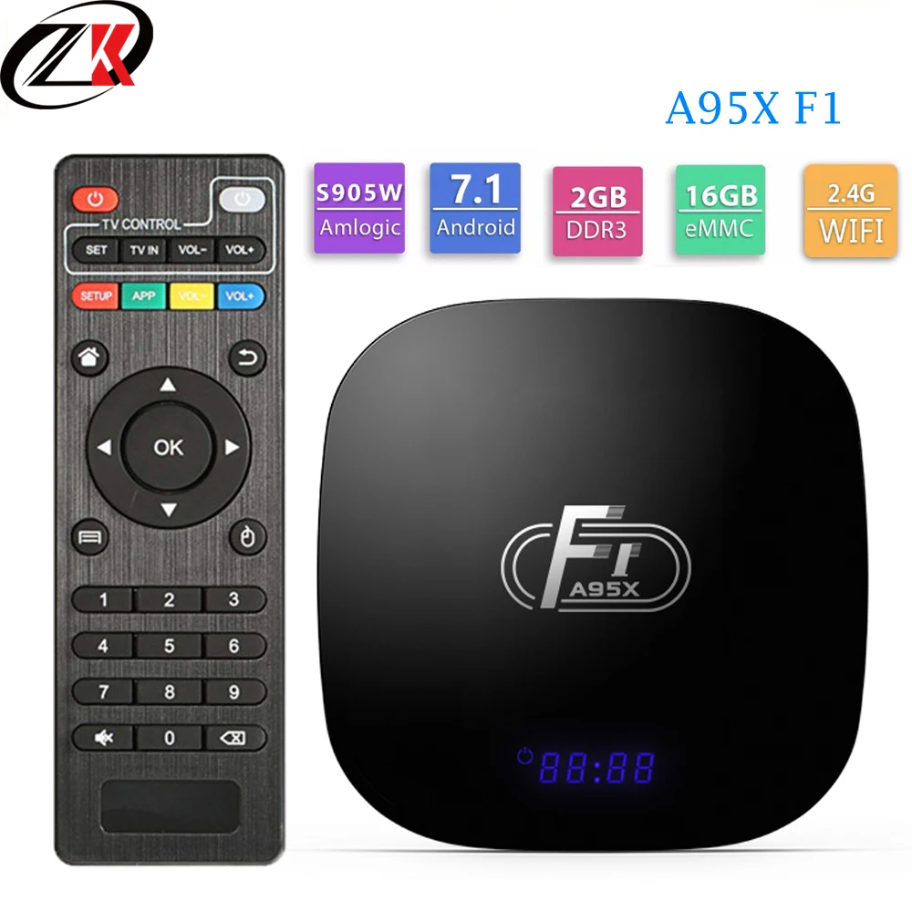 

A95X F1 Smart TV Box iptv box 2G 16G Android 8.1 Smart tv box 4K HD 3D Amlogic S905W 2.4G WiFi 5 Pcs dorpshipping set-top box