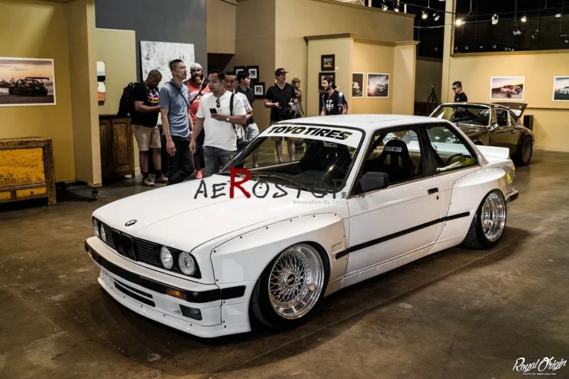 84-91 E30 2D купе ROCKET BUNNY стильные обвесы спереди над крылом комплект+ 50 мм 4 шт FRP стекловолокна