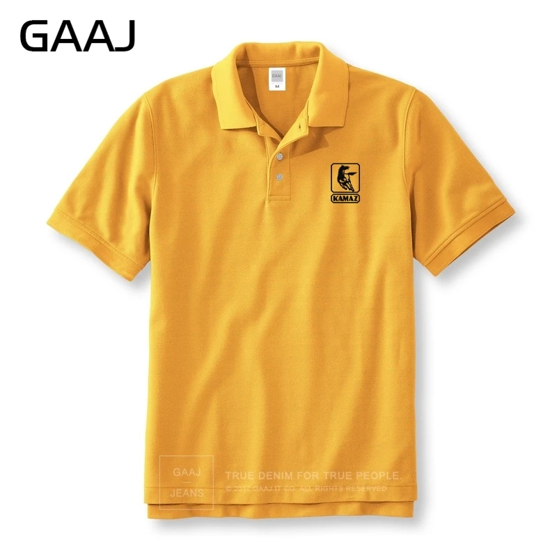 Рубашки поло с логотипом Kamaz, для мужчин и женщин, унисекс, новинка, хлопковые, автомобильные, брендовые рубашки поло для мужчин, брендовая мужская одежда с принтом - Цвет: Yellow