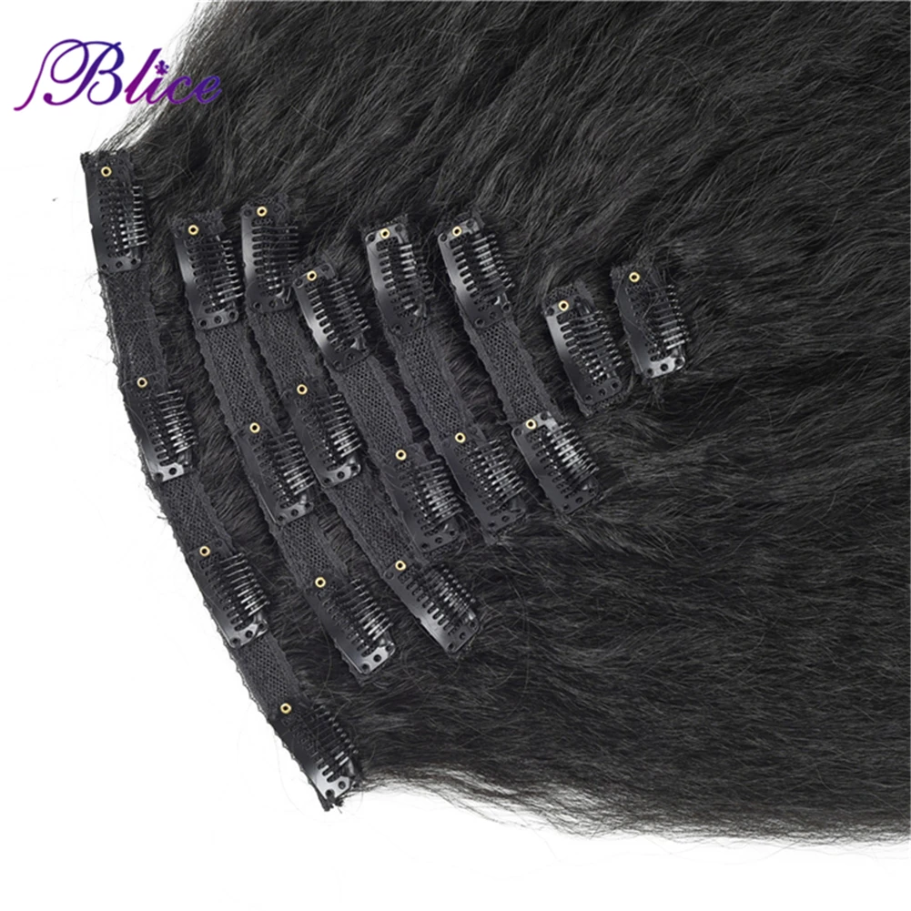 Blice 18 зажимов в накладные волосы 16-20 дюймов курчавые прямые Длинные Синтетические термостойкие волосы для наращивания 8 шт./компл. предложение