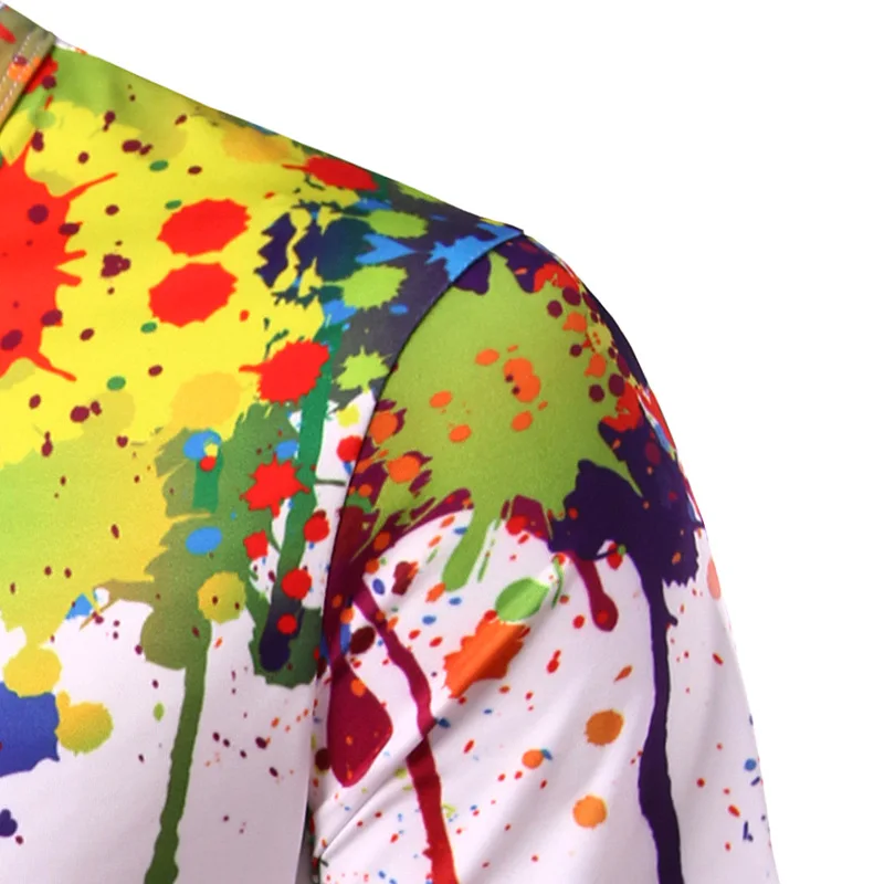 Брызги Краски топы Летняя футболка Для мужчин короткий рукав Необычные принтованные 3D футболки личность с круглым вырезом футболки ZOOTOP медведь