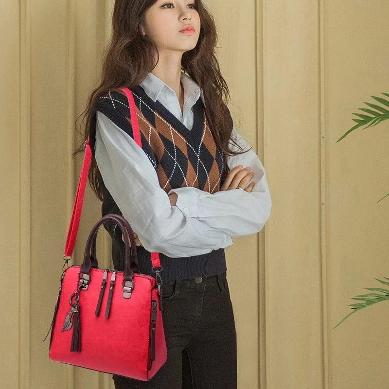 Mododiino النساء رسول 2018 جديد المد الإناث أعلى مقبض حقيبة حقيبة كتف بتصميم بسيط المرأة حقيبة يد لسيدة حمل حزب PackDNV0763