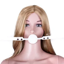48MM PU Leather Open Mouth Ball Gag Adult Games bdsm Sex Toys for Couples Flirting Sex Products for Women Sex Games for Adults