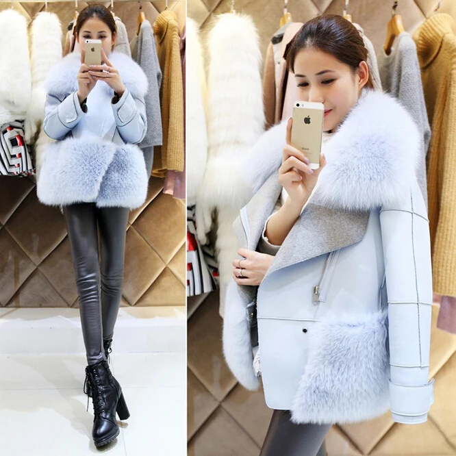 New Design 2016 Fashion Winter Women Fur Coat Woman Faux Fur Mujer Female Patchwork Short Winter Jacket Women Faux Fur Coat