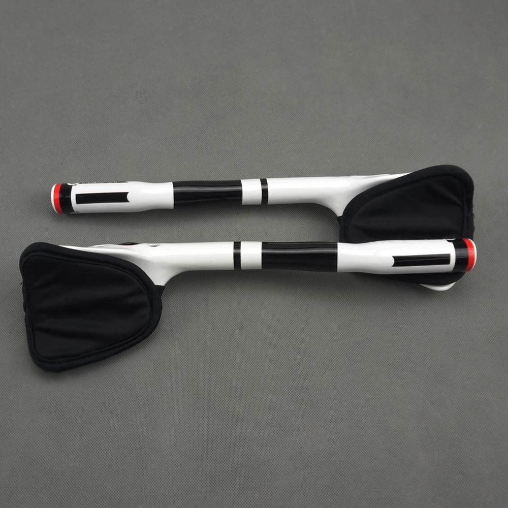 

TMAEX Full TT Carbon Handlebar Triathlon Bicycle Extender Rest/TT Handlebar Road Bike 31.8mm White Glossy Carbon aero Bars