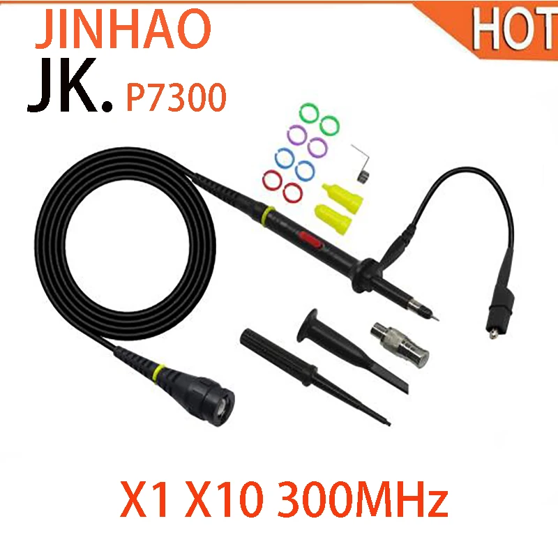 

Hantek P7300 1PCS Oscilloscope Probe 300MHz BNC Protective Cap Scope Probe X1/X10 DC-300MHz