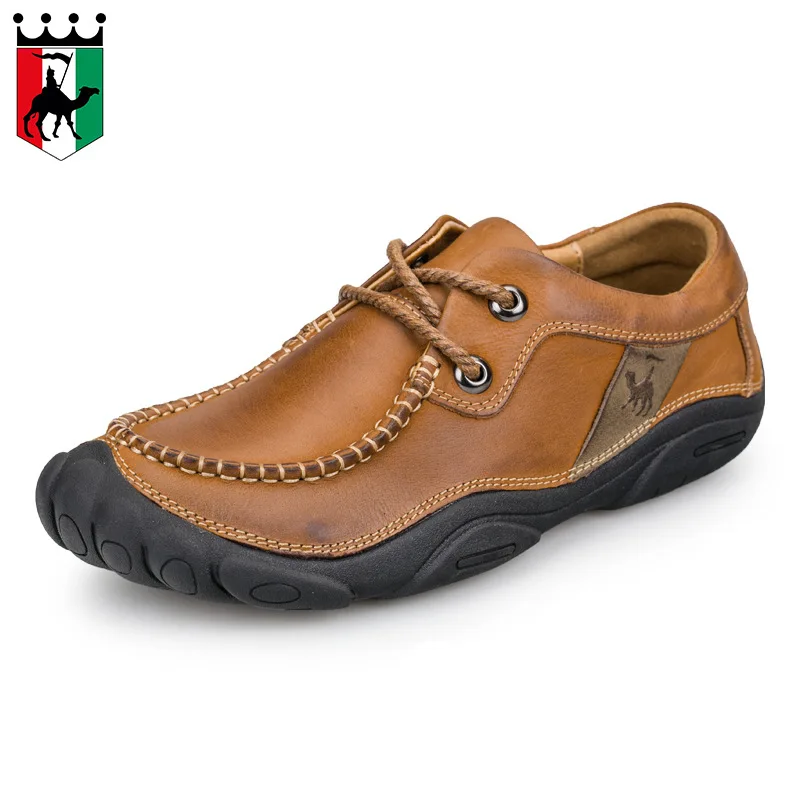 

BACKCAMEL Camel Boy Toe Personality Layer of Leather Casual Top Quality Genuine Leather Handmade Daily Hiking Shoes Size 38-44