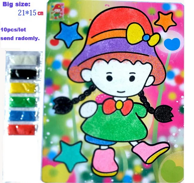 10pcs large color sand art painting for children colored paint drawing pic diy child educational drawing set toys gift for kids in drawing toys from toys - Children Drawing Pictures For Painting 10pcs large color sand art painting for children colored paint drawing pic diy child educational drawing set toys gift for kids in drawing toys from toys - Children Drawing Pictures For Painting