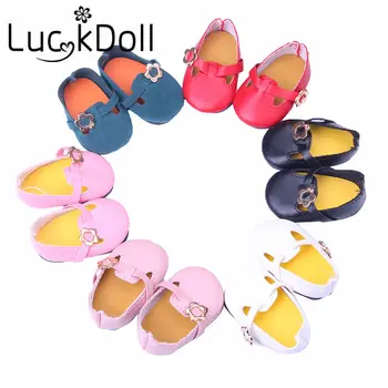 

LUCKDOLL Solid Color Cute Fashion Shoes Fit 18 Inch American&43 CM Baby Doll Clothes Accessories,Girl's Toys,Generation,Gift