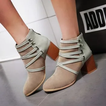 

Women's booties with chunky heels and lacing casual ankle boots size 40-43 Martin booties for women