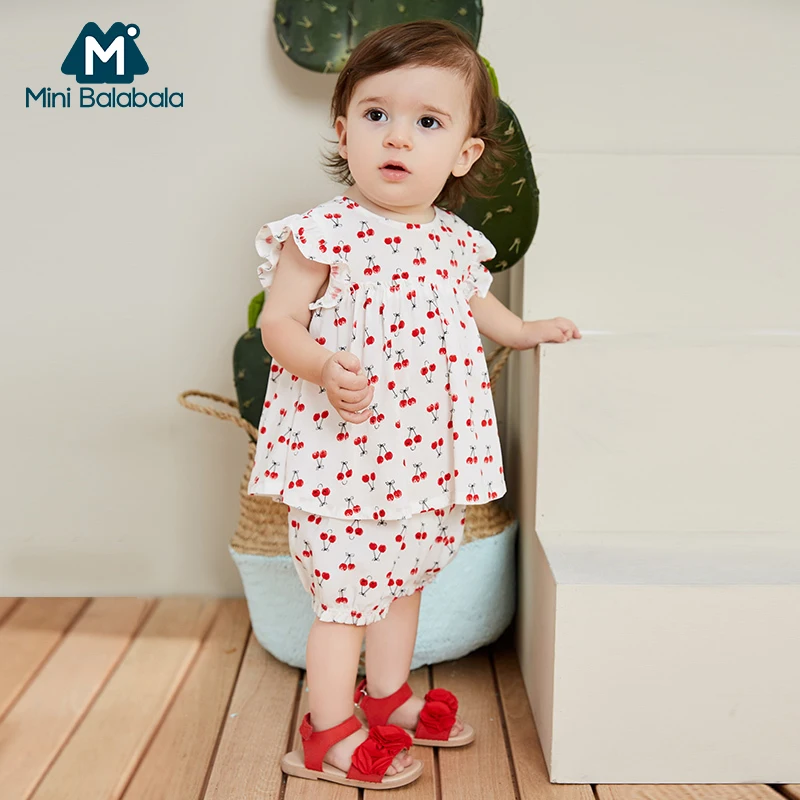 Комплект Свободной одежды для девочек Mini balabalaBaby Новинка лета 2019 тонкая одежда с